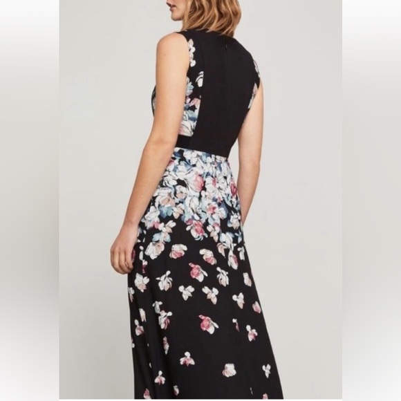 BCBG MaxAzria Etta Maxi Dress size XS Sleeveless Black Floral - Picture 6 of 11